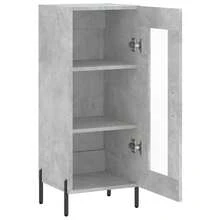 Aparador vidaXL color hormigón gris, 34,5 x 34 x 90 cm, fabricado en madera. - Multicolor - Ver 6