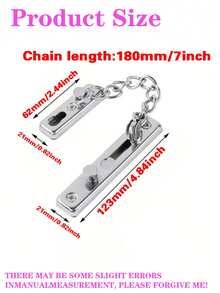 1pc/2pcs Thickened New Stainless Steel Anti-Theft Door Chain Lock, Security Chain Lock, Hotel Door Stopper, Home Anti-Theft Door Internal Locking Clasp, Made In China - Multicolor - View 4