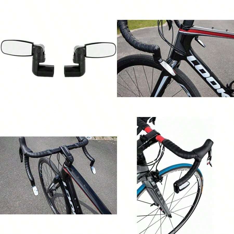 ZEFAL Pack Spin 15 - Espejo retrovisor plegable para bicicleta de carretera, juego de dos espejos retrovisores para bicicleta, reversible, izquierdo o derecho, con espejo irrompible, color negro(default) - Multicolor - Ver 1