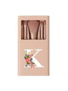 Portable Makeup Brush Set, Includes Mirror Case, A-Z Floral Pattern Makeup Brushes, Multi-Function Makeup Brush Set, Mini Multi-Function Makeup Pen, Foundation Brush, Eyeshadow Brush, Suitable For Beginners, With Makeup Organizer. This Convenient Makeup Tool Kit Is An Ideal Gift For Girls, And A Must-Have For Travel, Especially Suitable For Christmas, Thanksgiving, New Year And Valentine's Day. - Multicolor - View 20
