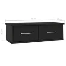 Étagère murale vidaXL avec tiroirs, noire, 60 x 26 x 18,5 cm, matériau à base de bois - Multicolore - Voir 7