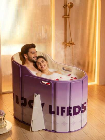 Adult Portable Foldable Bathtub - Large Size 33.4" * 21.6" * 29.5", 2-Person Freestanding Deep Soaking Tub, No Installation Required, Hot Tub Spa Bath, Suitable For Indoor & Outdoor Use, Foldable With Excellent Thermal Insulation Bathroom Bathroom Accessories Bathroom Tools