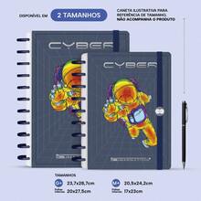 Caderno De Disco Iscool Inteligente 140 Folhas Cyber Cores M+ G+ - Azul - Visão 2