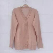 Women's Plus Size Knitted Cardigan - Pink - View 2