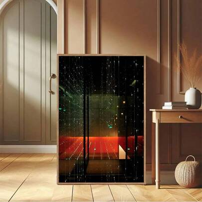 一套/件 现代简约风格印花帆布墙画装饰海报，镜面和走廊图案，适用于客厅、卧室、浴室，理想的礼物，房间装饰，不含画框