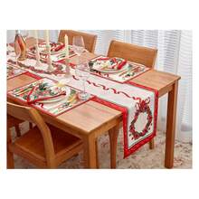 Poinsettia Table Runner - 14x108 Inch Christmas Decor - Xmas Winter Holiday Table Linens For Dining Room & Parties - Multicolor 51 - View 6