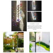 - Atrapasoles para ventanas, atrapasoles de vidrio con siete abalorio de chakras, atrapasoles decorativos de viento para decoracin de Navidad en interiores de 20.5 pulgadas - Plata con cuentas de 7 chakras, 2 cuentas de colores - Ver 1