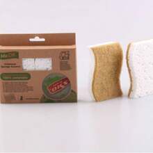 OKS 2PCS S-Shaped Sisal Scouring Pad, White Wooden Paddle Scouring Pad - White - View 5