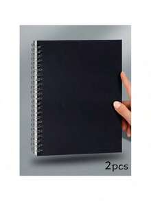 A5螺旋笔记本，带横线，适合办公、商务、学校、课堂用品、年终礼物（黑色/牛皮纸色封面可选），均码，封面随机发货。 - 彩色 - 查看 10