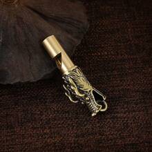 Silbato de latón puro, llavero colgante, junta de bambú, cabeza de dragón, gran sabio, superficie lisa, silbato de competición de supervivencia, suministros para exteriores/233 - 1 - Ver 5