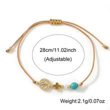 1PC Bohemian Minimal Copper Bead Bracelet, Cross Bracelet, Jesus Bracelet, Semi Precious Stone Bracelet, Gold Bead Bracelet, Adjustable Woven Bracelet, Lucky Bracelet, Stackable Bracelet, Couple Bracelet, Friend Gift, Birthday Gift, Friend Gift, Sisters Bracelet, Family Gift, Valentine's Day Gift, Christmas Gift, New Mother Gift, Christian Gift, Baptism Gift, Anniversary Gift
