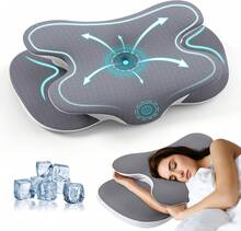 Contour Support Pillow With Smooth Cover, Responsive Fill For Multiple Sleeping Positions, Gray - Default - View 8