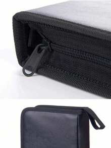 1/2/3 حالة تخزين محمولة ل- 80 قرص CD/DVD، حقيبة حمل وسائط، محفظة جلدية لتنظيم الأقراص، صندوق DVD بسعة كبيرة من البلاستيك الصلب، حقيبة تخزين أقراص مزودة بسحاب للسفر والاستخدام المنزلي