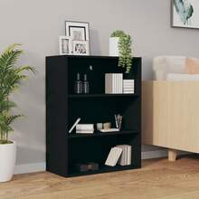 Mobiletto a muro vidaXL nero 69,5x32,5x90 cm - Multicolore - Visualizzare 3