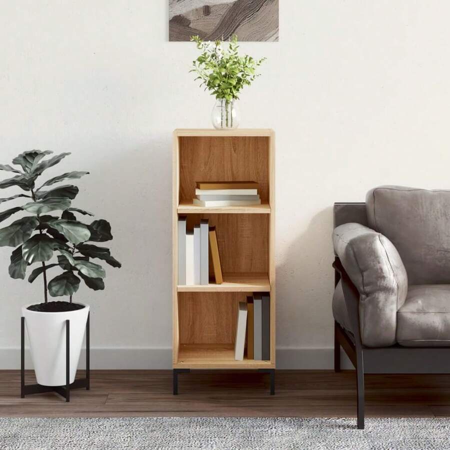 Aparador vidaXL en roble Sonoma, 34,5 x 32,5 x 90 cm. Material a base de madera. - Multicolor - Ver 1