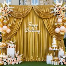 5x7ft/8ft/10ft Satin Backdrop Cloth, Wrinkle-Resistant Satin Fabric, Suitable For Wedding, Birthday Party And Other Photography Events - Satin - Golden Brown - View 4