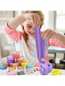 1/10 黄油史莱姆套装，儿童生日礼物，男孩女孩派对礼品，柔软可爱的泡沫玩具，解压玩具 - 彩色 - 查看 4