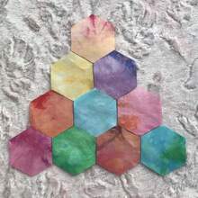 50pcs Pre-Dyed Hexagon Vintage Dyed Fabric Pieces, Pre-Cut, Suitable For DIY Bag Making, Quilting And Patchwork - Multicolor - View 6