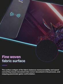 AKKHOO 15W RGB LED Wireless Charging Gaming Mouse Pad, USB Powered, Large Extended Desk Mat (31.5*11.8 Inches), Multi-Color Lighting, Stitched Edges, Non-Slip Rubber Base, Fine-Woven Surface Fabric, Suitable For PC, Laptop, Gaming, Reading, Designed For Professional Gamers - Black - View 5