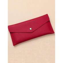 1pc Reusable PU Leather Cash Envelope, Suitable For Travel And Budgeting, Multifunctional Bill Fold With Coin Pouch - Multicolor - View 8