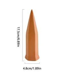 1pc Red Soil Automatic Watering Device, Ceramic Classic Slouchy Person Drip Irrigation Pot, Home Potted Plant Watering Tool - Coral Pink - View 6