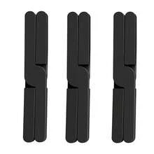 Paquete de 3 salvamanteles de silicona plegables resistentes al calor, salvamanteles plegables para ollas y sartenes calientes, antideslizantes, ahorradores de espacio, fáciles de limpiar DY32 - Negro - Ver 2