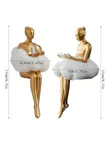 Sculpture en résine abstraite d'une personne lisant sous un arbre, convient pour la décoration de bureau, la décoration de remise de diplôme, la décoration de chambre, les cadeaux d'anniversaire, la décoration de la pièce, les cadeaux de la fête des enseignants, les cadeaux de la fête des mères, les cadeaux de Noël