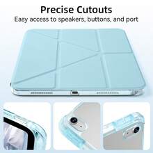 Husă detașabilă pliabilă în Y pentru tabletă, compatibilă cu iPad 11, A16, 2025, 10, Air 4, 5, 10,9, Air 11, M2, M3, 7, 8, 9, 10,2, 5, 6, 9,7, Mini6, 7, trezire automată, suport pliabil multi-unghi, slot pentru stilou încorporat, capac detașabil - Bleu - Vizualizare 4