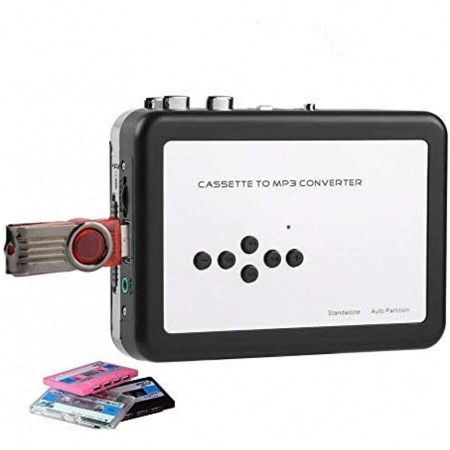 Reproductor de Cassette Portátil USB a MP3 - Convierte Directamente a USB sin PC, Compatible con Windows/, XP/Vista/7/8/10 - 1 - Ver 1