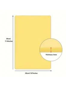 20 miếng da giả tập xăm kích thước A4, dày 1/3mm, hai mặt, làm từ silicon, dùng để tập xăm lông mày, trang điểm vĩnh viễn, dụng cụ xăm hình. - Màu vàng - Xem 3