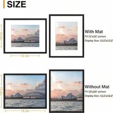 WSXC 16x20 Picture Frame Display Pictures 11x14 With Mat Or 16x20 Without Mat Wall Hanging Poster Frame Black 1 Pack - 黑色 - 查看 4
