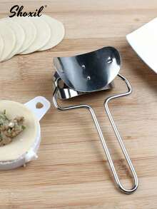 shoxil 1pc Stainless Steel Pastry Rolling Cutter Circle Dough Blade Roller Dumpling Wrapper Mould Pie Ravioli Empanada Pierogi Calzone Making Tools For Home Kitchen