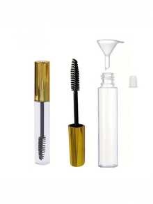 Tub gol de rimel de 0,34 oz cu set de baghete pentru gene - Recipient premium pentru cremă de gene cu mini pâlnii și dopuri de scurgere, plastic ABS, perfect pentru toate tipurile de piele, baghetă pentru rimel, recipient reîncărcabil din plastic alb-negru, potrivit pentru casă și călătorii, portabil și reutilizabil, cosmetice portabile, design la modă, tub de rimel din plastic, machiaj de călătorie, machiaj reutilizabil - Multicolor - Vizualizare 7