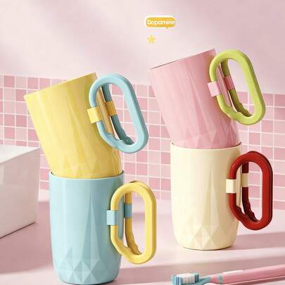 可爱粉彩可折叠牙刷杯 - 防漏硅胶漱口杯，便携式旅行漱口杯，适用于浴室、露营和日常使用（成人和儿童适用）