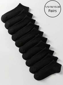 1/5/10/15/20 Đôi tất ngắn họa tiết nơ trơn đơn giản thời trang hàng ngày dành cho nữ - Nhiều màu - Xem 15