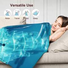 1PC Cozy Flannel Blanket - Underwater Glass Bioluminescence City  Pattern Blanket For Couch, Soft Cute Fuzzy Fruit Fleece Blankets,  Suitable For All Seasons, 280gsm For Him And Her, Perfect For Naps, Camping, Travel, Family, Daily Life, Office Decoration, Christams Holiday Gifts For Her, Him, Family Members. - 彩色 - 查看 2