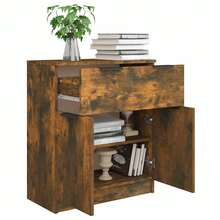 Credenza vidaXL in rovere affumicato 60x30x70 cm, materiale a base di legno - Multicolore - Visualizzare 4
