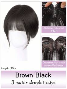 合成3D透气刘海假发 女款 自然无缝 高温假发 头顶替换罩 白色假刘海 - 彩色 - 查看 16