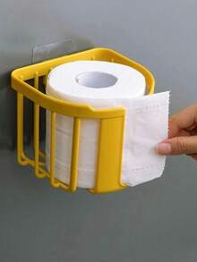 2 Pcs Multifunctional No-Drill Toilet Paper Holder, Wall-Mounted Tissue Box & Storage Rack For Bathroom & Bedroom, Strong Adhesive & Tool-Free Installation, Durable PP Material With Smooth Surface, Space-Saving Design Fits Small Spaces, Holds Toilet Paper/Facial Tissues/Small Items, Practical Home Organizer For Daily Use Bathroom Accessories Bathroom Tools