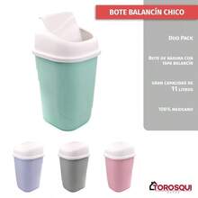 Bote de Basura con Tapa Balancn 2 Pack u2013 Basureros Pequeos de Plstico Resistente, Diseo Compacto y Prctico para Cocina, Oficina o Bao, Hecho en Mxico Verde Pastel - Verde - Ver 7