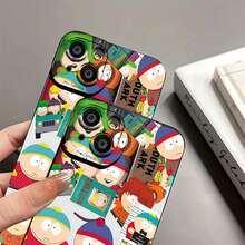 Estuche para teléfono con dibujos animados de personajes de South Park Compatible con estuches para teléfonos   17  16 Pro Max  15 Pro Max  13 y  12 Hecho de material de TPU que brinda protección contra golpes y caídas Un gran regalo para familiares, amigos, seres queridos, novios, novias y para Navidad - Negro - Ver 7