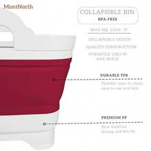 Collapsible Wash Basin 9L Foldable Dish Tub With Drain Plug Portable Collapsible Dish Basin Camping Sink For Washing Dishes Laundry And Kitchen Use Gray - Viva Magenta - 查看 5