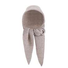 Knitted Winter Balaclava One-Piece Thickened Scarf Cap Women Winter Accessories Hooded Hat Neck Ear Protection Scarf Headgear - 灰色 - 查看 7