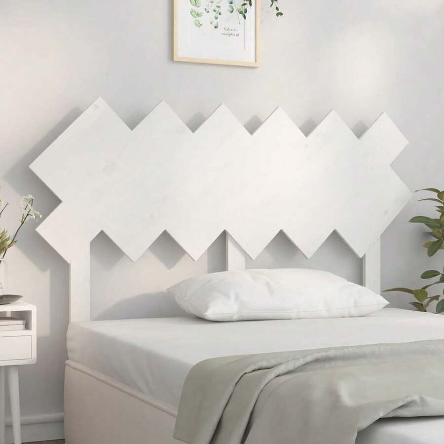 Testiera vidaXL bianca 132 x 3 x 81 cm in legno massello di pino - Multicolore - Visualizzare 1