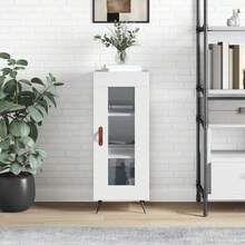 Buffet vidaXL Blanc brillant 34,5 x 34 x 90 cm Matériau à base de bois - Multicolore - Voir 1