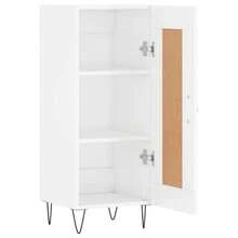 vidaXL Buffet, połyskujący biały, 34,5 x 34 x 90 cm, materiał drewnopochodny - Wielokolorowe - Zobacz 6