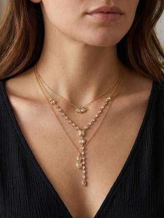 1 pieza Collar con colgante de lágrima de circonita cúbica, joyería de boda, regalo para dama de honor