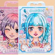 1pc Princess Makeup Coloring Set, Cartoon Dress-Up Stickers, Includes Drawing Pad And Sticker Sheets, DIY Creative Gift - Multicolor - View 15