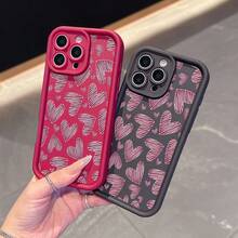 1 Stück, Liebesmuster, minimalistische Mode Handyhülle, Geschenke für iPhone12/13/14/15/16/17/Air/Pro/Plus/Pro Max, Valentinstagsgeschenke. - Verschiedenfarbig - Übersicht 3