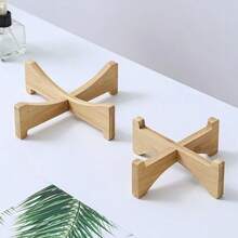 1pc Wooden Plant Stand, Medieval Modern Planter, Rattan Planter Rack, Indoor Low Short Plant Support - Bohemian Rustic Wood Rack, Suitable For Planter - 1 Piece Flower Pot Stand - View 3